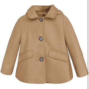Kids Tan Hooded Winter Coat